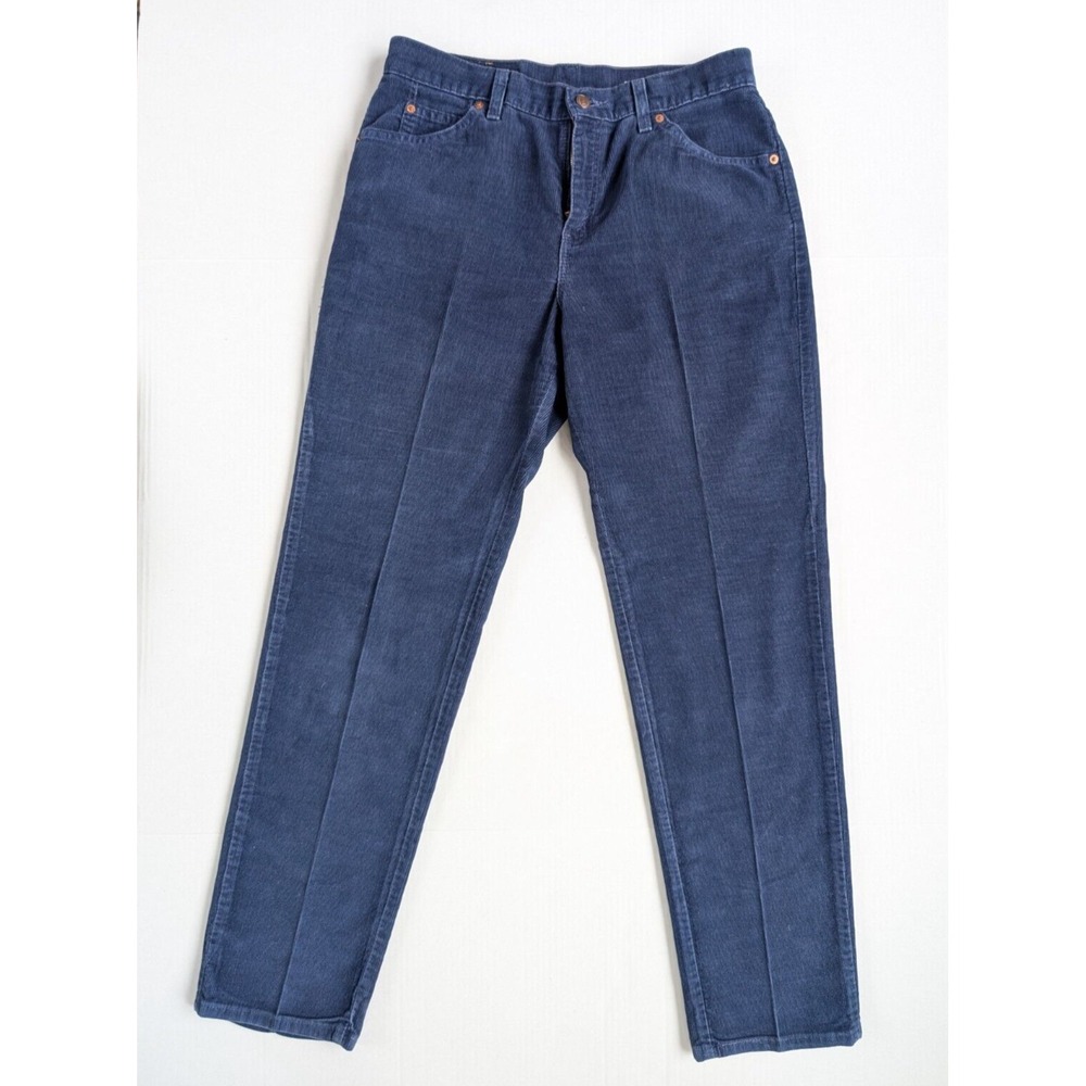 Vintage Levis 941 Corduroy Pants Womens Size 12 Regular Fit Straight Leg Blue